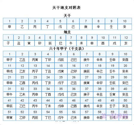 1987 天干地支|干支对照表